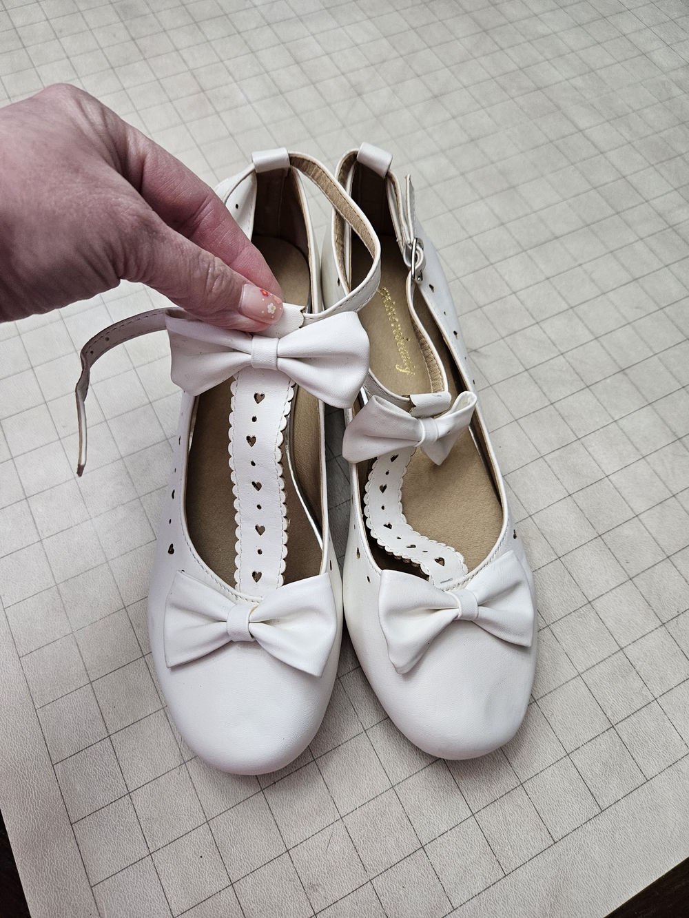 White Bow Chunky Heel Lolita Mary Janes